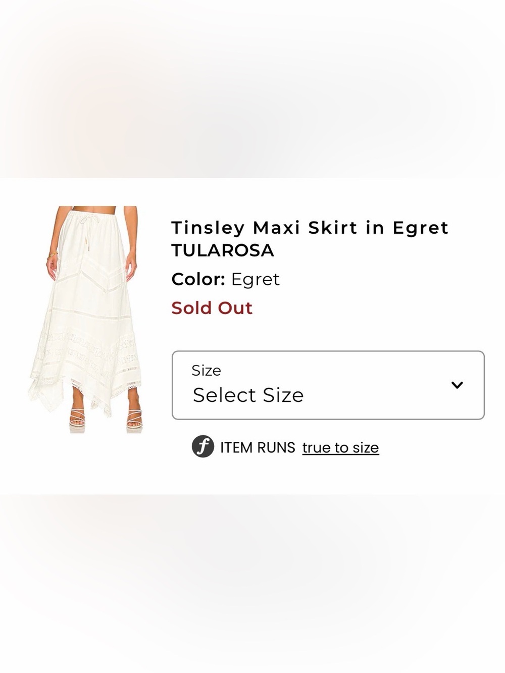 Tularosa Tinsley Maxi Skirt in Egret White
